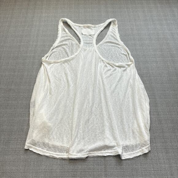 POL Cami Tank Top Shirt‎ Womens Large White Raw Hems Racerback Y23k Whimsy - Picture 4 of 8